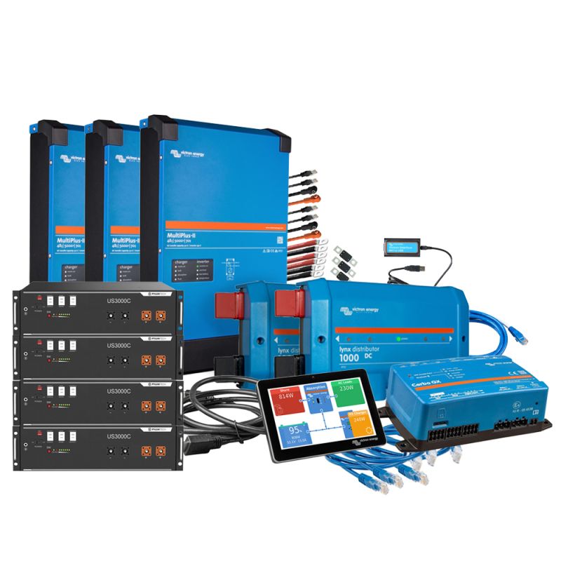 Offgridtec Backup-Kit 3-phasig 14kWh mit Pylontech US3000D Akku Victron MultiPlus-II 48/5000