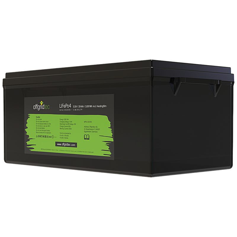 Offgridtec LifePO4 Akku 12/300 12,8V 304Ah mit BMS und Heizmatte 3891Wh