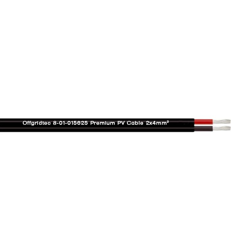 Offgridtec Solarkabel 2x4mm² H1Z2Z2-K 4mm² Zweiadriges Solarkabel Schwarz