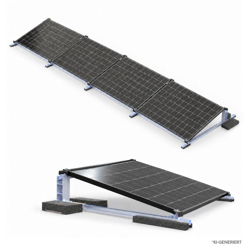 Offgridtec Flachdach Befestigungsset Ballast Montagekit Reihe 4 Module