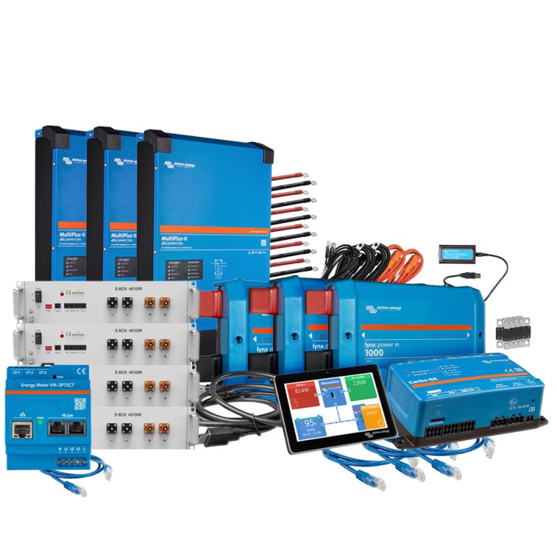 Offgridtec Backup-Kit Nachrüstsatz 20,5kWh mit Pytes 48100R-TE+ Akku Victron MultiPlus-II 48/5000 3-phasig mit Stromzähler
