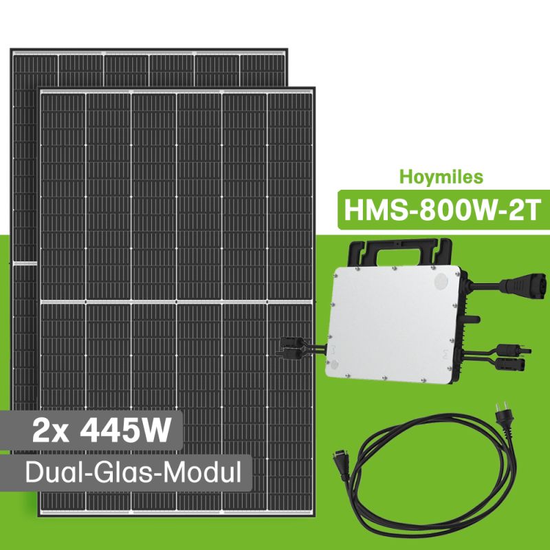 940W Balkonkraftwerk Hoymiles HMS-800-2WB 470W Trina Solar Module