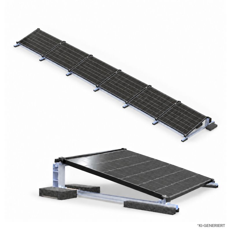 Offgridtec Flachdach Befestigungsset Ballast Montagekit Reihe 6 Module