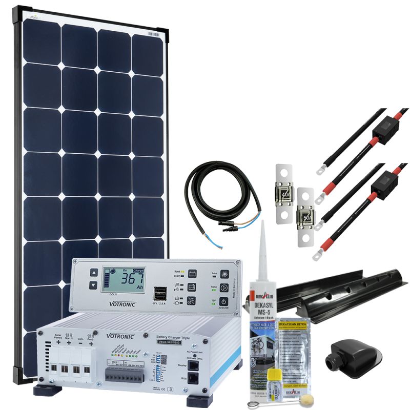 Offgridtec mTriple S Wohnmobil Solaranlage mit 1 x 120W Solarmodul 30/20/250 Votronic Triple Charger und 5747 VPC Jupiter Kombipanel