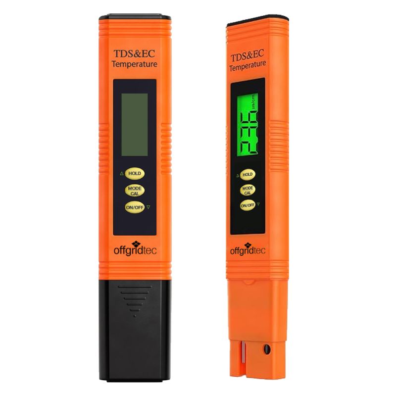 Offgridtec Messgerät TDS & EC Leitwertmessgerät Trinkwasser & Aquarium Wassertester