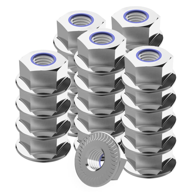 Selbstsichernde Flanschmutter mit Sperrverzahnung DIN6926 A2 V2A Edelstahl 25 Stk. M12