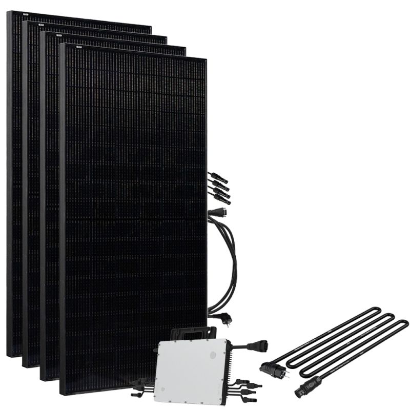 Offgridtec® Solar-Direct 1800W HMS-1600-4T Solaranlage Full Black - 5m Anschlusskabel – Ohne Halterung
